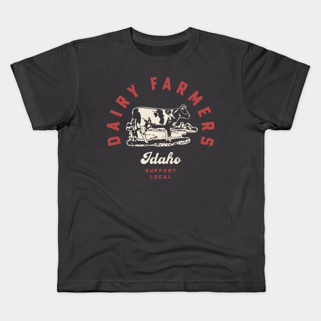 Idaho Dairy Farmers Milk Cows Dairy Farms Kids T-Shirt by PodDesignShop